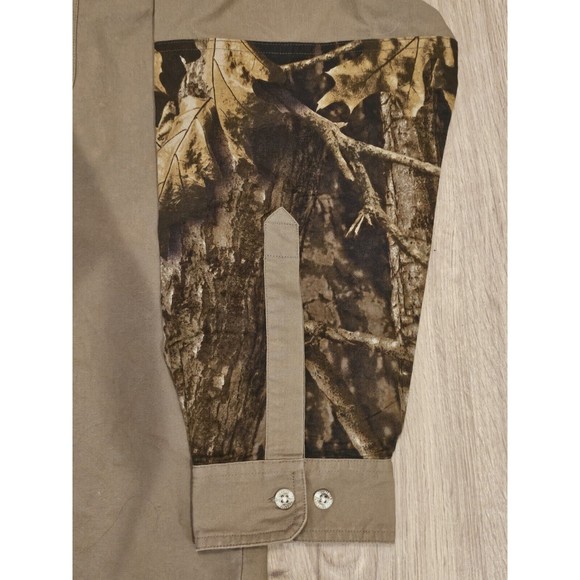NWT Columbia Shooting Shirt Shoulder Timberwolf Men’s Sz Medium Tan Camo Hunting - Picture 3 of 11